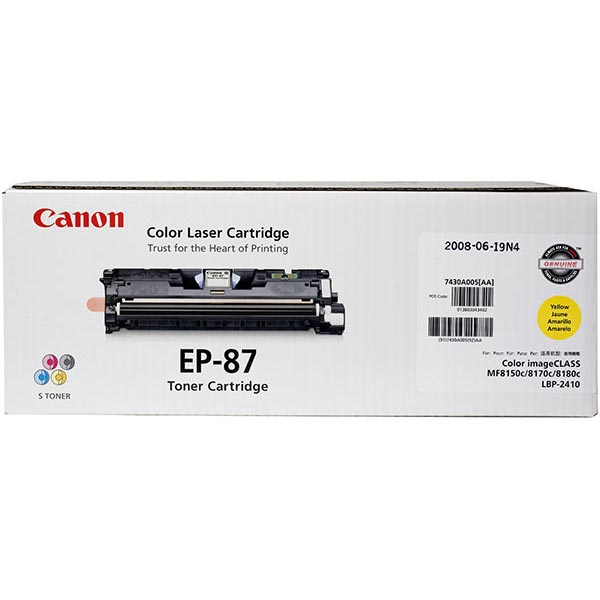 Canon 7430A005AA (EP-87y) Yellow OEM Toner Printer Cartridge
